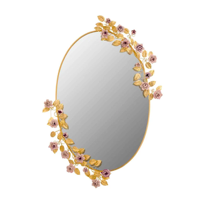 Зеркало Camelia Large Oval Mirror - Gold & Pink