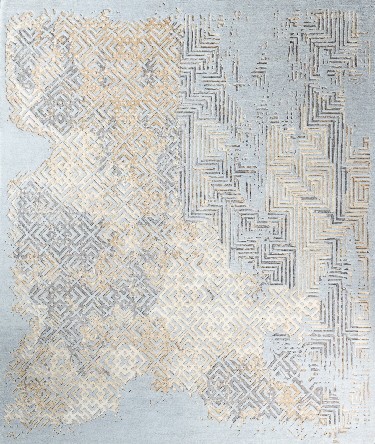 Индийский ковёр из шерсти и шёлка «ABSTRACT GEOMETRIC» COD-01-COLOR1 254 x 303 см