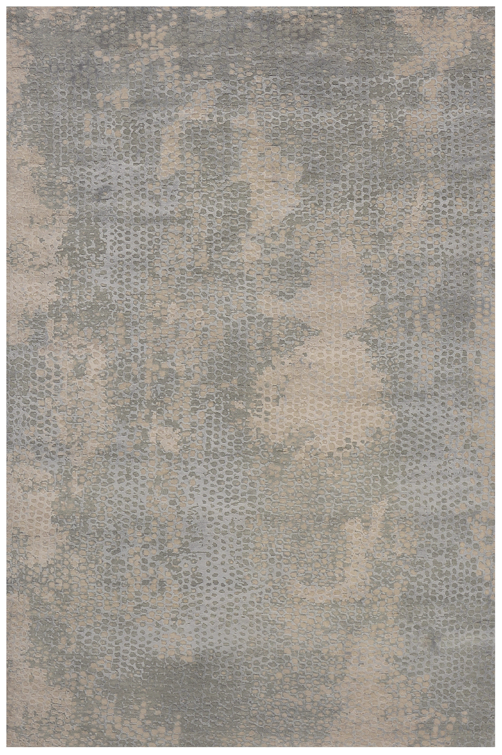 Индийский ковёр из шерсти и арт-шёлка «CHAOS THEORY» ESK404-PBLU-CGRY 198 x 300 см