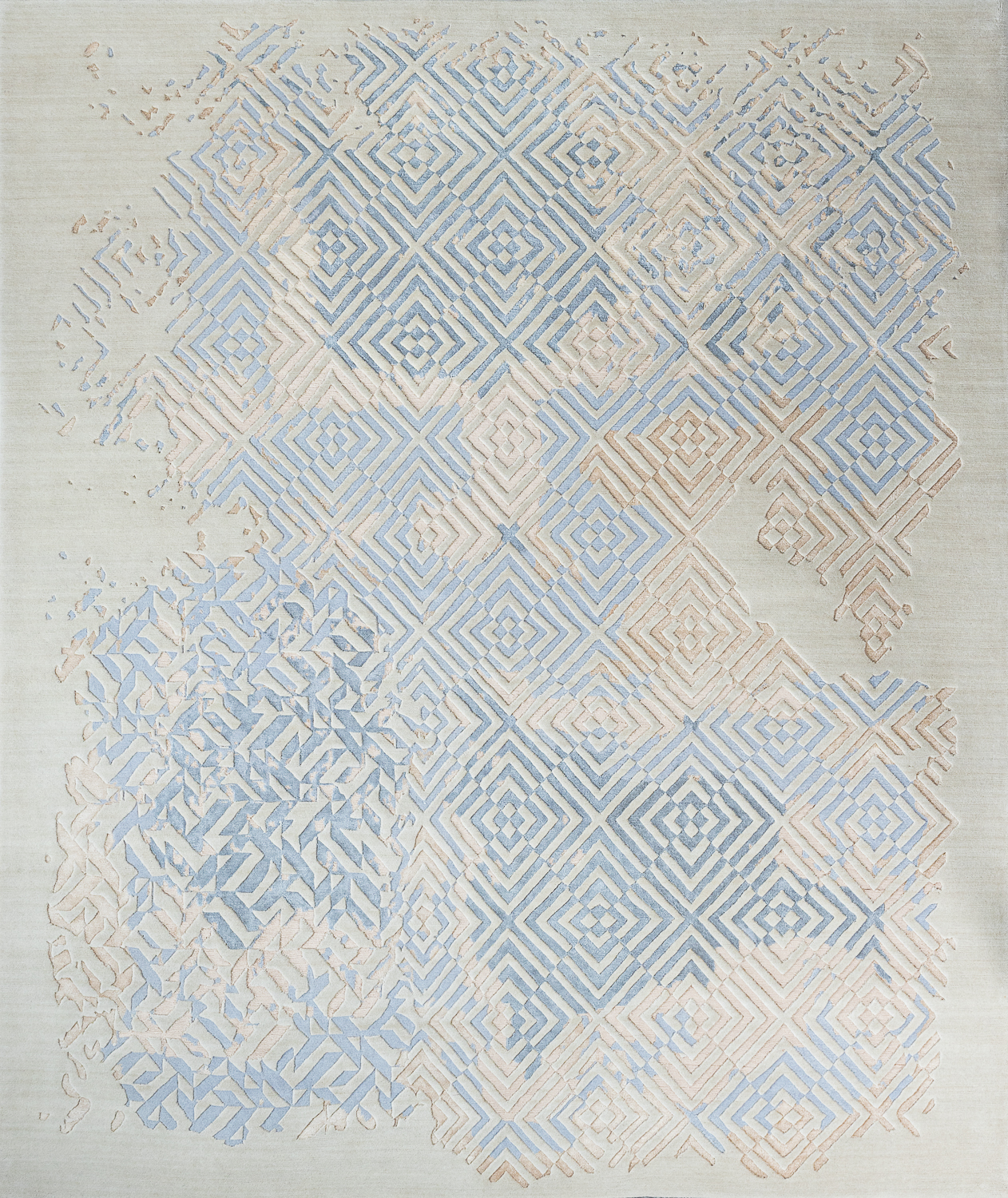 Индийский ковёр из шерсти и шёлка «ABSTRACT GEOMETRIC» COD-02-COLOR3 60 x 60 см