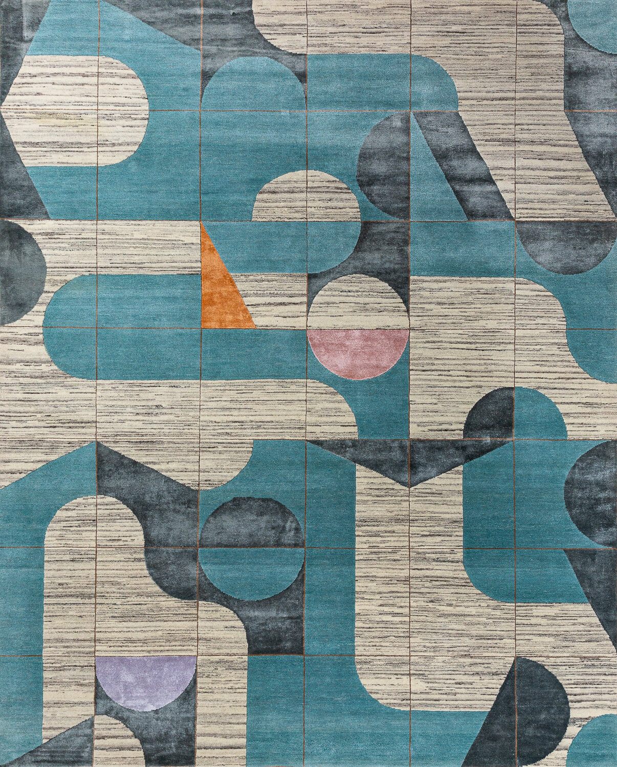 Индийский ковёр из шерсти и бамбукового шёлка «CHAOS THEORY» ESKN306-WCHA-SMGRN 249 x 307 см