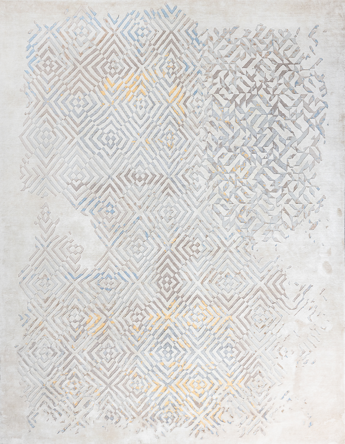 Индийский ковёр из шерсти и шёлка «ABSTRACT GEOMETRIC» COD-02-COLOR1 60 x 60 см