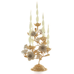 Большой подсвечник из атласного золотого металла