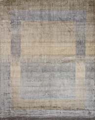 Индийский ковёр из арт-шёлка «RAINBOW BORDER»