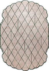 Индийский ковёр из арт-шёлка и шерсти «IRREGULAR» TOP-9054-BGE-D.GRN 168 x 244 см