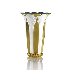 Tulip Vase - White & Gold