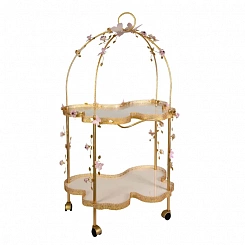 Тележка Butterfly Pink & Gold Tea Trolley