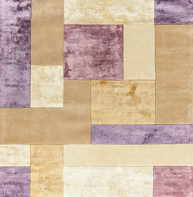 Индийский ковёр из шерсти и арт-шёлка «RIVIERA» MONDRIAN-01-BEIGE-PURPLE 60 x 90 см