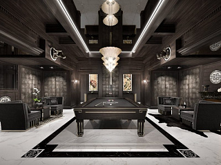 Бильярдная из черного дерева