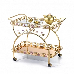 Marie-Antoinette Pink & Gold Roses Tea Trolley