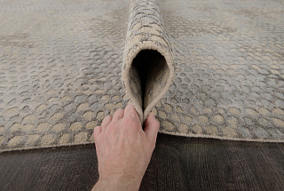 Индийский ковёр из шерсти и арт-шёлка «CHAOS THEORY» ESK404-CGRY-PBLU 198 x 300 см